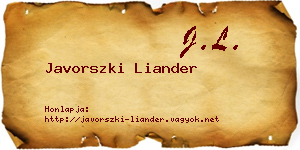 Javorszki Liander névjegykártya